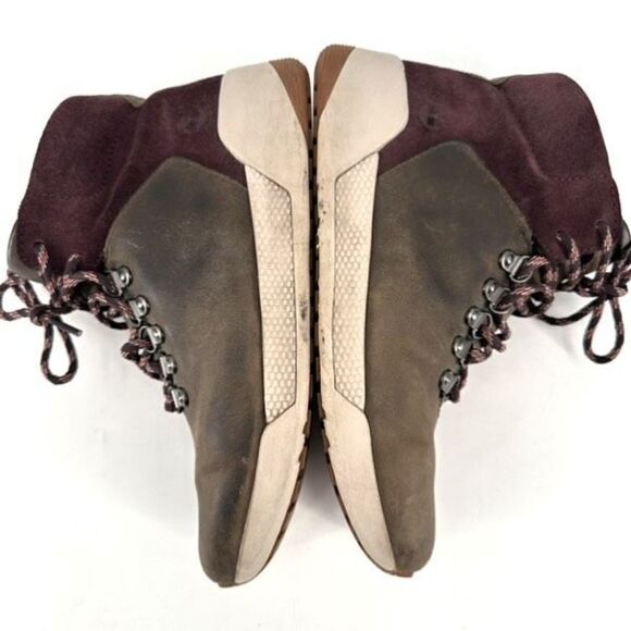 Timberland Women Kiri Up Waterproof Leather Hiker Ankle Boots brown Red Size 7.5 - Picture 5 of 9